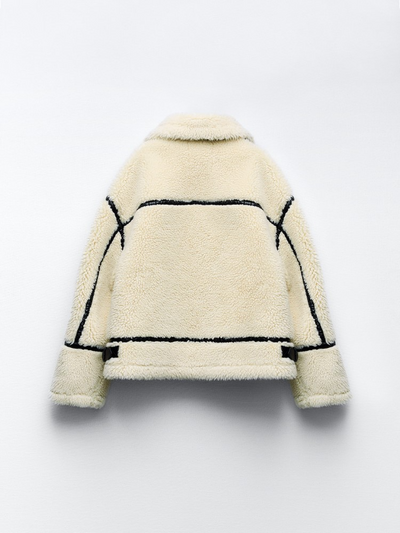 Teddy Jacket - Women's White Oversized Faux Fur Winter Jacket-Grace Aura