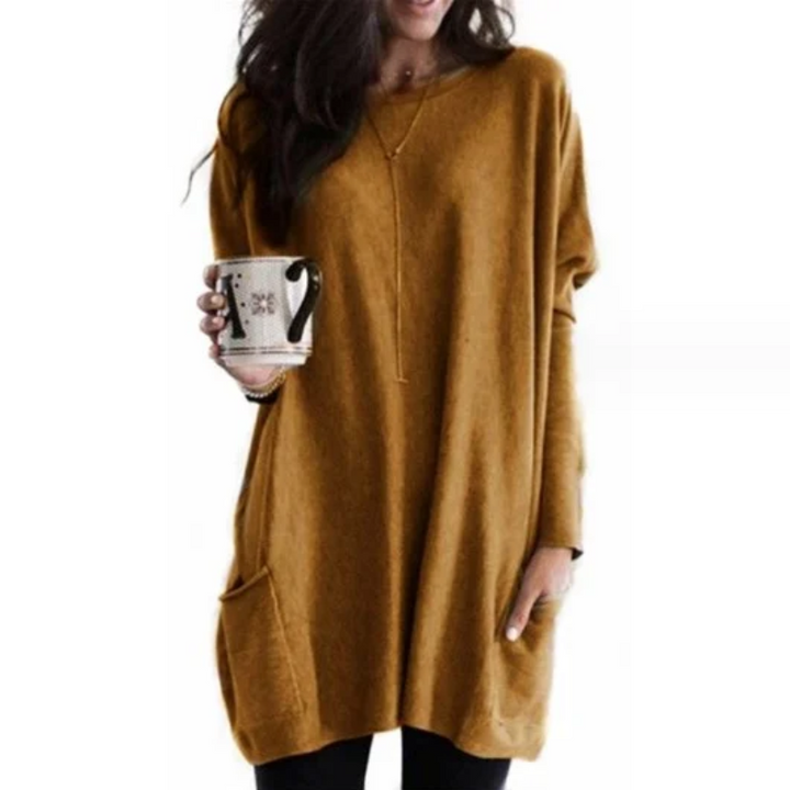 Tunic Tops | Long Sleeve | Loose Fit | Long Sweater | Women's Clothing-Grace Aura