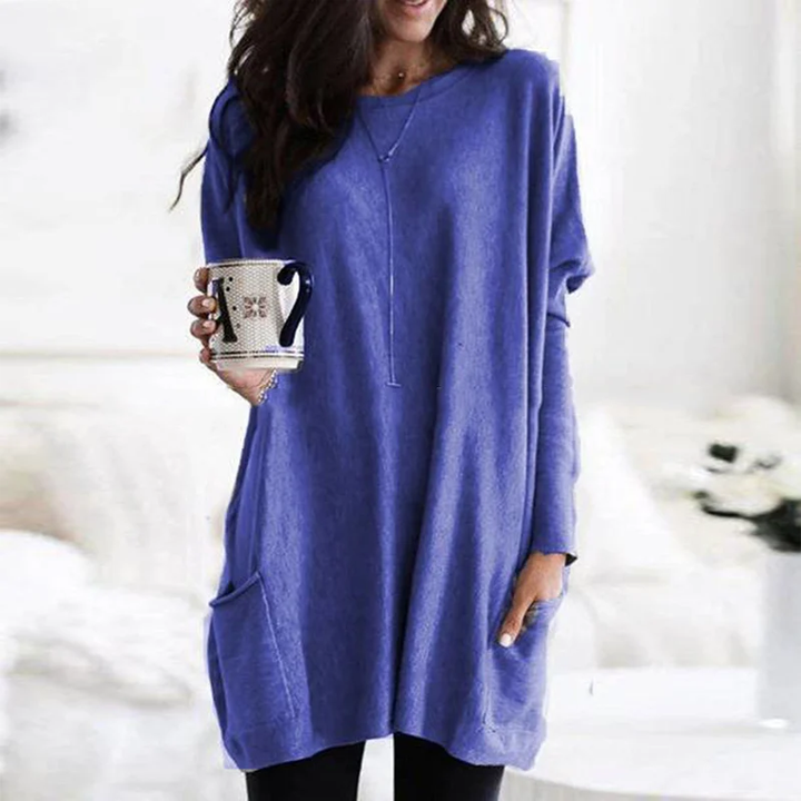 Tunic Tops | Long Sleeve | Loose Fit | Long Sweater | Women's Clothing-Grace Aura