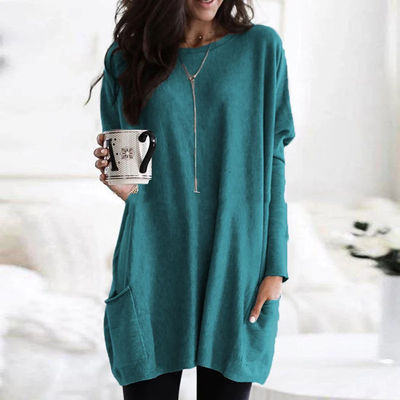 Tunic Tops | Long Sleeve | Loose Fit | Long Sweater | Women's Clothing-Grace Aura