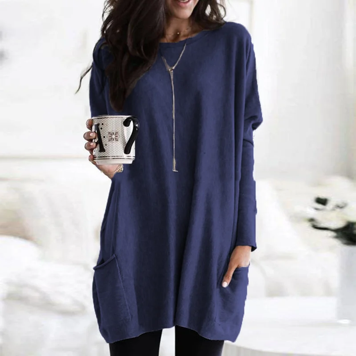 Tunic Tops | Long Sleeve | Loose Fit | Long Sweater | Women's Clothing-Grace Aura