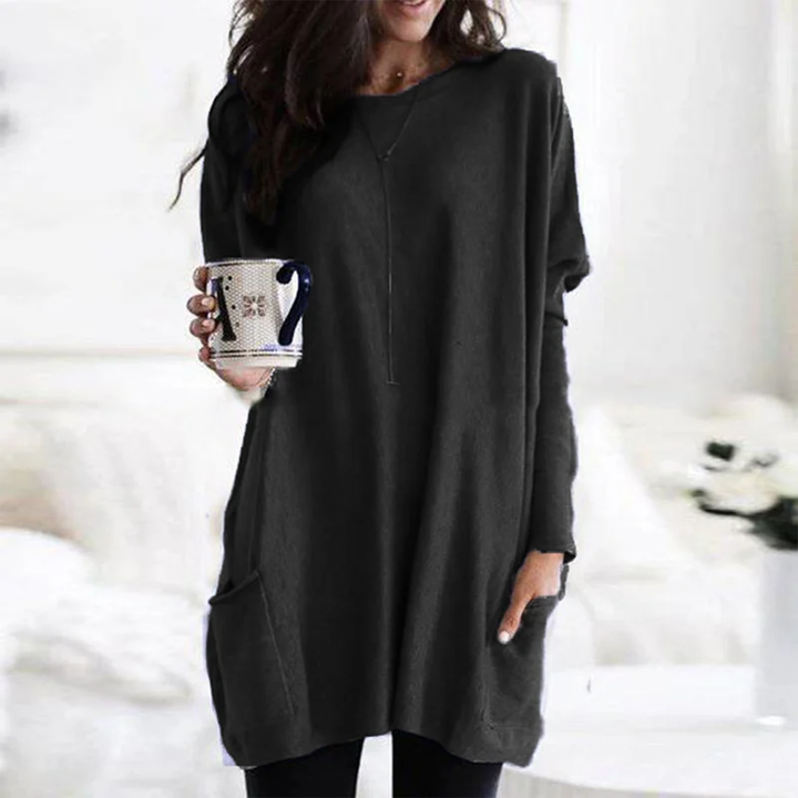 Tunic Tops | Long Sleeve | Loose Fit | Long Sweater | Women's Clothing-Grace Aura