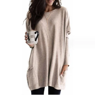 Tunic Tops | Long Sleeve | Loose Fit | Long Sweater | Women's Clothing-Grace Aura