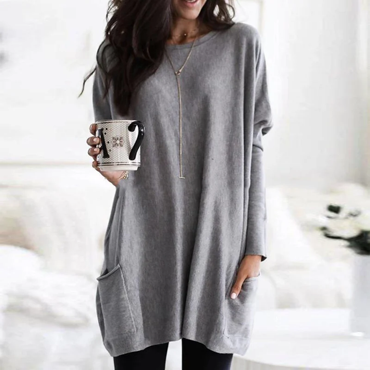 Tunic Tops | Long Sleeve | Loose Fit | Long Sweater | Women's Clothing-Grace Aura