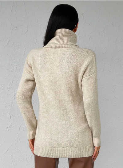 Turtleneck | High Neck | Long Sleeve | Knitted Sweater | Women's Knitwear-Grace Aura