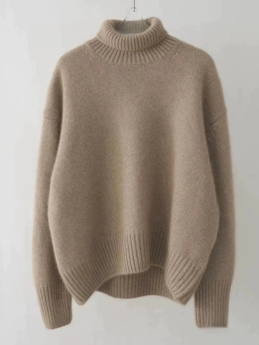 Turtleneck Sweater - Knitted - Warm - Cashmere Turtleneck Sweater - Women's Knitwear-Grace Aura