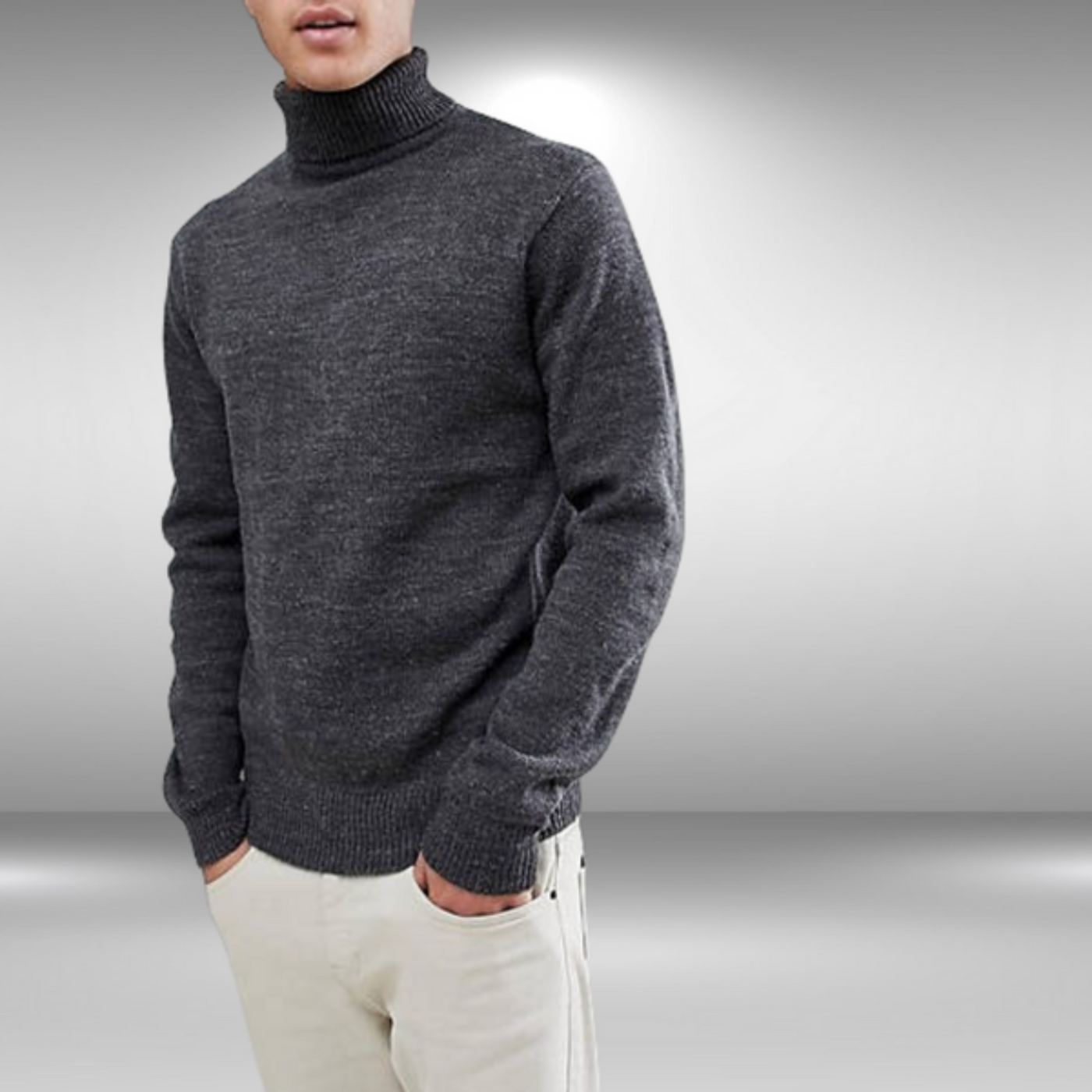 Turtleneck Sweater | Warm | Tailored Fit | Knitted Turtleneck | Men's Clothing-Grace Aura