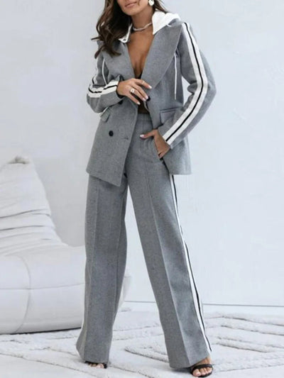 Two-Piece Set - Casual - Wide Leg - Blazer Set - Co-Ord Set Women-Grace Aura