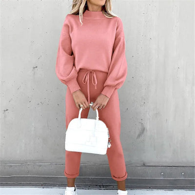 Two-Piece Set | Drawstring | Lantern Sleeve | Sweatsuit | Women's Jogger Set-Grace Aura