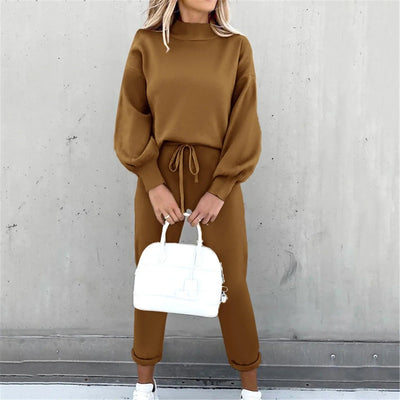 Two-Piece Set | Drawstring | Lantern Sleeve | Sweatsuit | Women's Jogger Set-Grace Aura