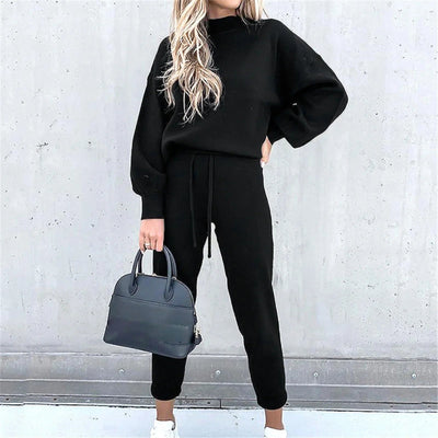 Two-Piece Set | Drawstring | Lantern Sleeve | Sweatsuit | Women's Jogger Set-Grace Aura