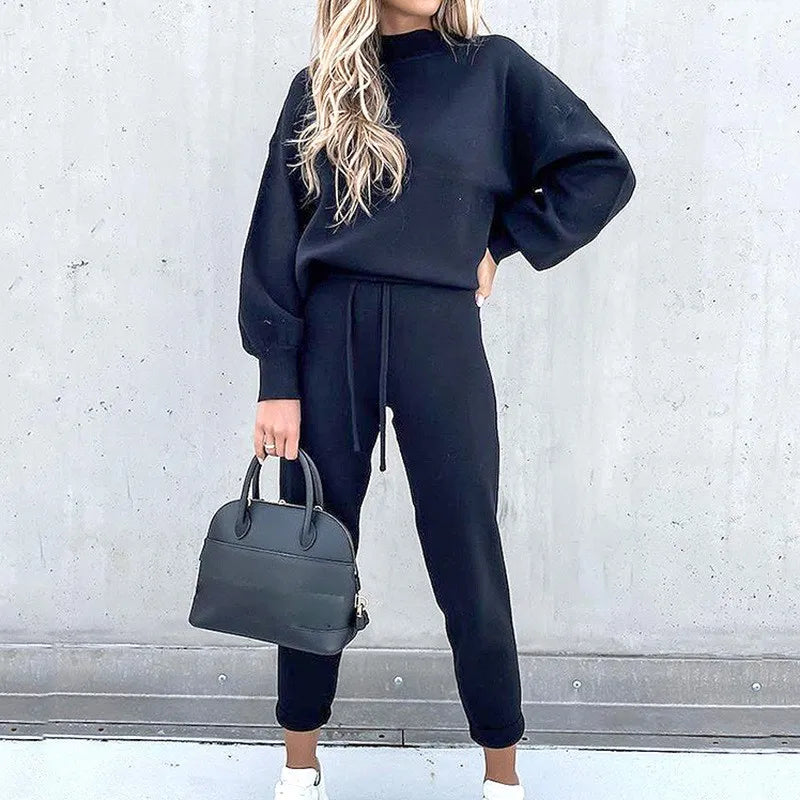 Two-Piece Set | Drawstring | Lantern Sleeve | Sweatsuit | Women's Jogger Set-Grace Aura