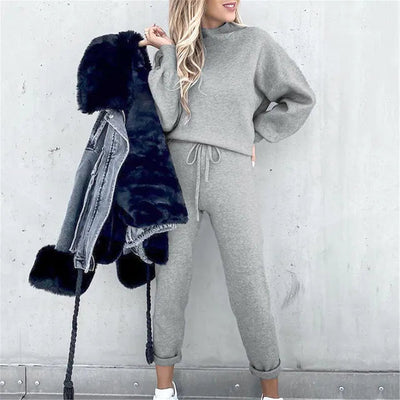 Two-Piece Set | Drawstring | Lantern Sleeve | Sweatsuit | Women's Jogger Set-Grace Aura