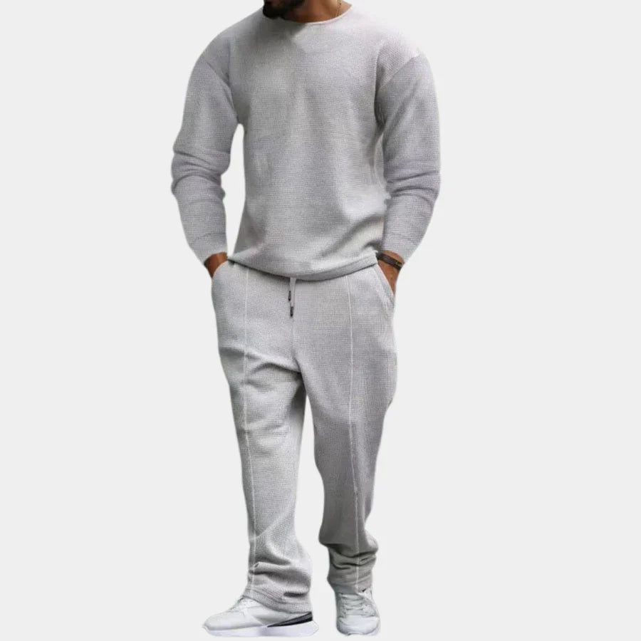 Two-Piece Set | Long Sleeve | Loose Fit | Lounge Set | Men's Co-Ord Sets-Grace Aura