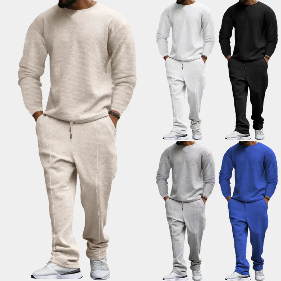 Two-Piece Set | Long Sleeve | Loose Fit | Lounge Set | Men's Co-Ord Sets-Grace Aura