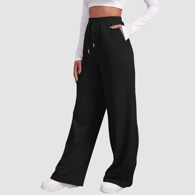 Wide Leg Joggers | Elastic Waist | Drawstring | Wide Leg Sweatpants | Women's Pants-Grace Aura