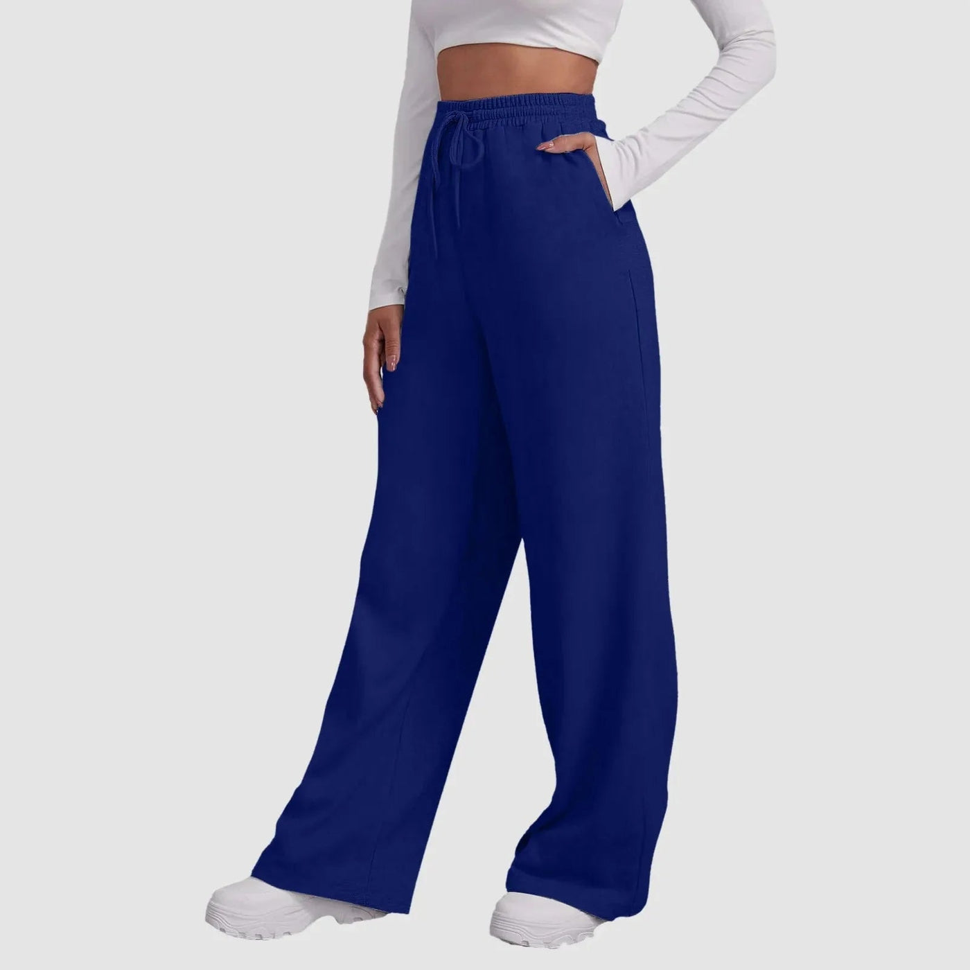 Wide Leg Joggers | Elastic Waist | Drawstring | Wide Leg Sweatpants | Women's Pants-Grace Aura