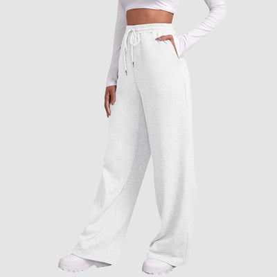 Wide Leg Joggers | Elastic Waist | Drawstring | Wide Leg Sweatpants | Women's Pants-Grace Aura