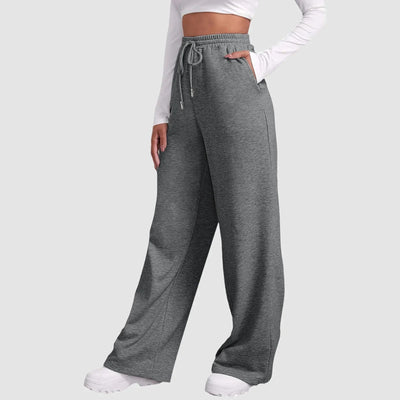 Wide Leg Joggers | Elastic Waist | Drawstring | Wide Leg Sweatpants | Women's Pants-Grace Aura