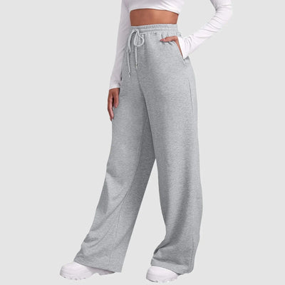 Wide Leg Joggers | Elastic Waist | Drawstring | Wide Leg Sweatpants | Women's Pants-Grace Aura