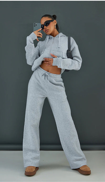 Wide Leg Joggers | Elastic Waist | Drawstring | Wide Leg Sweatpants | Women's Pants-Grace Aura