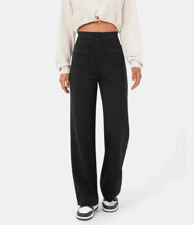 Wide Leg Pants - Stretch - Comfortable - High Waisted Pants - Women's Pants-Grace Aura