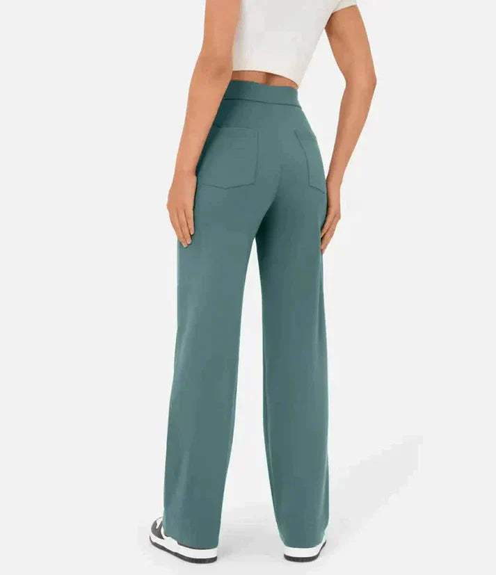 Wide Leg Pants - Stretch - Comfortable - High Waisted Pants - Women's Pants-Grace Aura