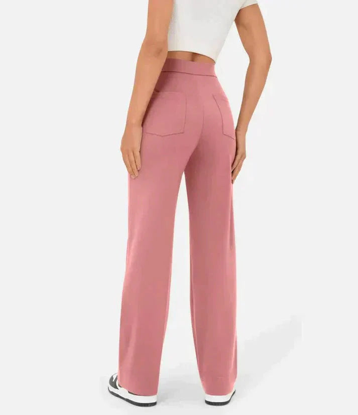 Wide Leg Pants - Stretch - Comfortable - High Waisted Pants - Women's Pants-Grace Aura