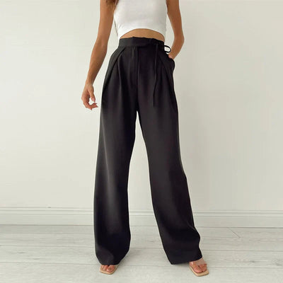 Wide Leg Slacks - Loose Fit - High Waisted - Wide Leg Pants - Women's Pants-Grace Aura