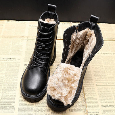 Winter Boots | Fur Lined | Lace-Up | Ankle Boots | Women's Boots-Grace Aura