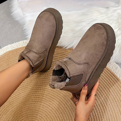 Winter Boots - Slip-On - Ankle - Boots with Faux Fur - Winter Shoes Women -Grace Aura