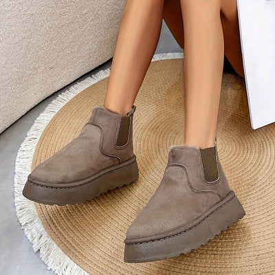 Winter Boots - Slip-On - Ankle - Boots with Faux Fur - Winter Shoes Women -Grace Aura