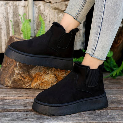 Winter Boots - Slip-On - Ankle - Boots with Faux Fur - Winter Shoes Women -Grace Aura