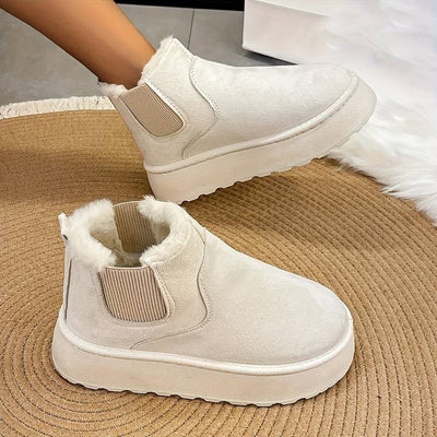 Winter Boots - Slip-On - Ankle - Boots with Faux Fur - Winter Shoes Women -Grace Aura