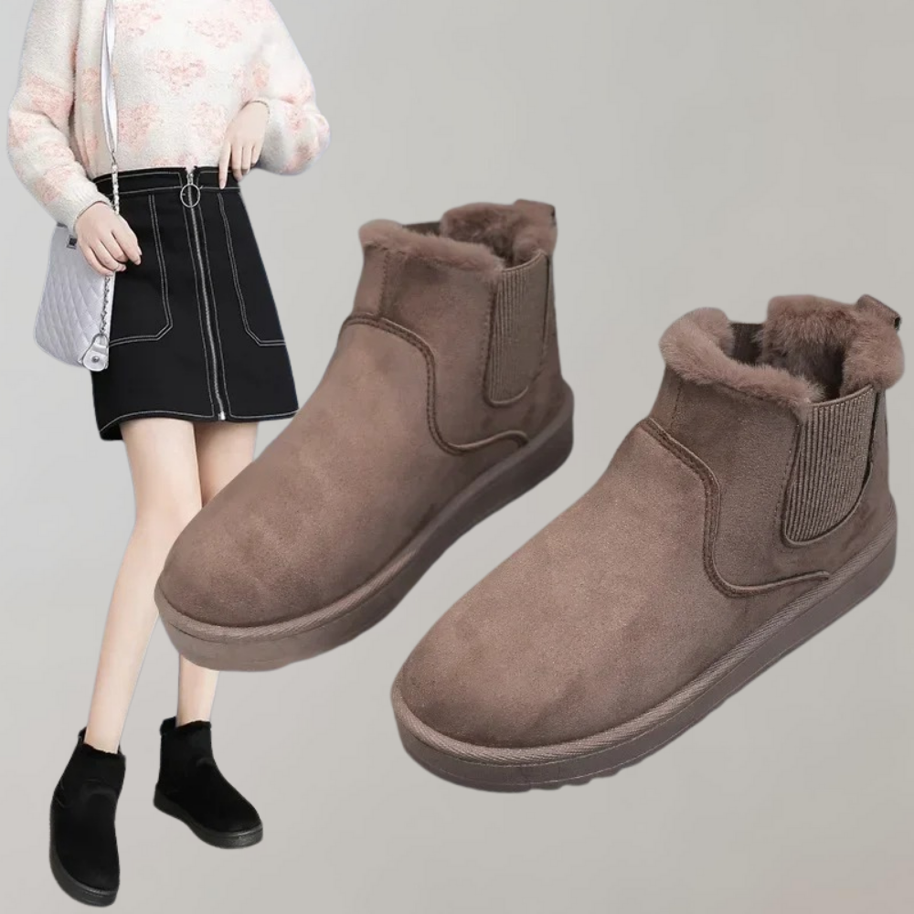 Winter Boots | Slip-On | Fur | Ankle Boots | Women's Boots-Grace Aura