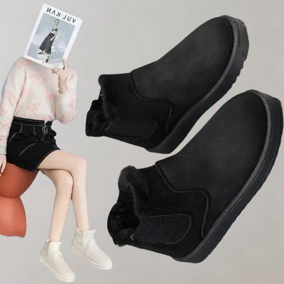 Winter Boots | Slip-On | Fur | Ankle Boots | Women's Boots-Grace Aura