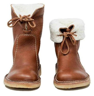 Winter Boots - Waterproof - Warm - Leather Boots - Women's Boots Wool Lined-Grace Aura