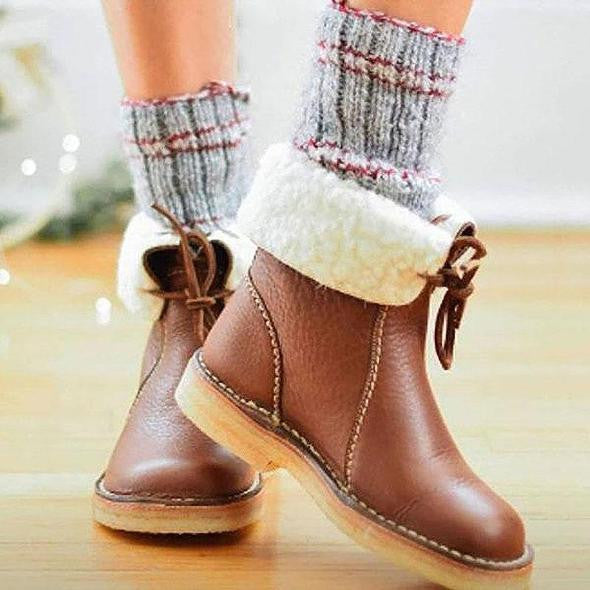 Winter Boots - Waterproof - Warm - Leather Boots - Women's Boots Wool Lined-Grace Aura