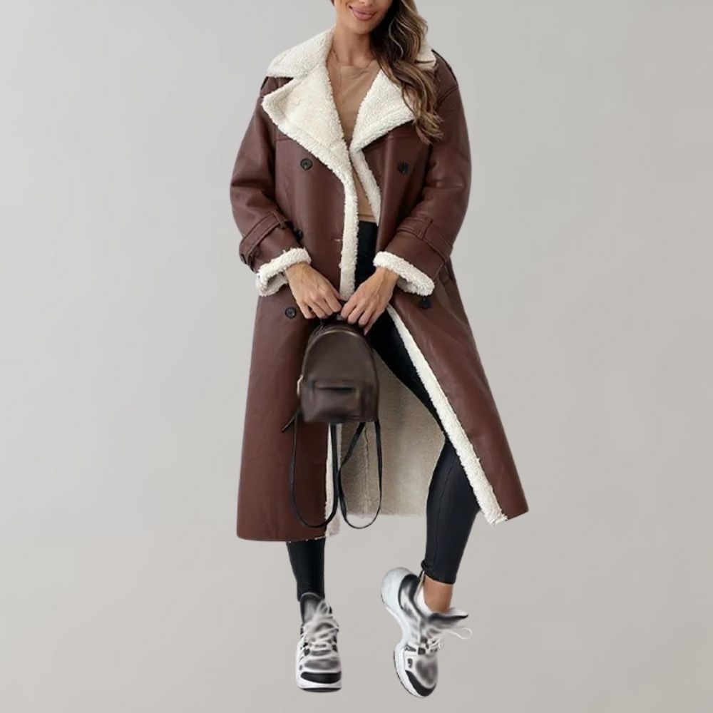 Winter Coat - Double Breasted - Belt - Long Coat - Winter Jackets Women-Grace Aura