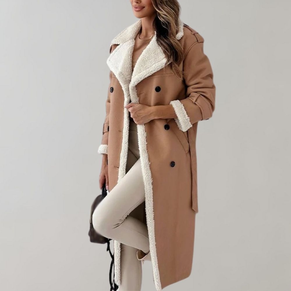 Winter Coat - Double Breasted - Belt - Long Coat - Winter Jackets Women-Grace Aura