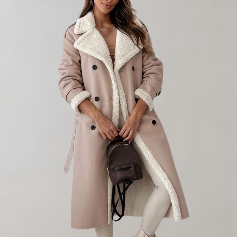 Winter Coat - Double Breasted - Belt - Long Coat - Winter Jackets Women-Grace Aura