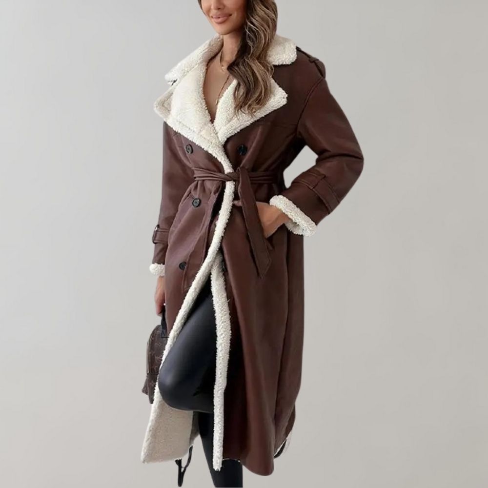 Winter Coat - Double Breasted - Belt - Long Coat - Winter Jackets Women-Grace Aura