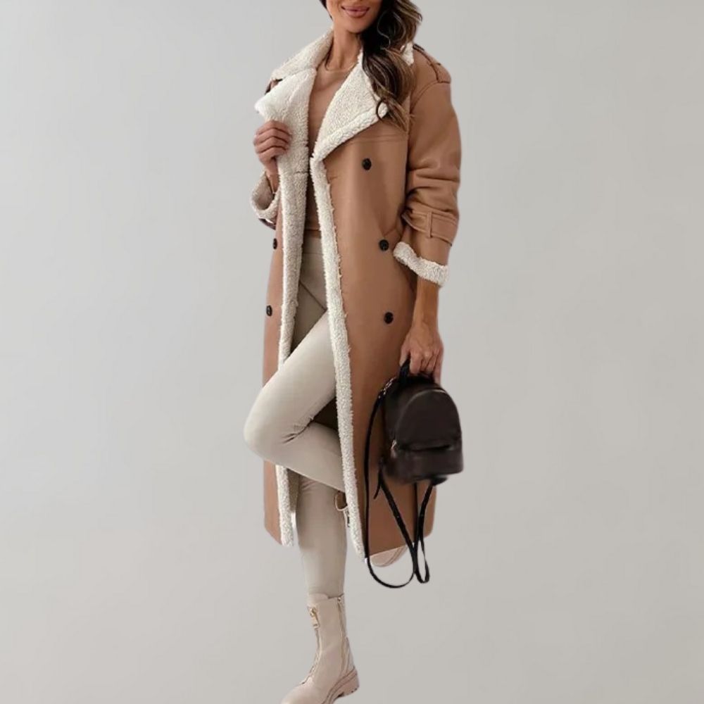 Winter Coat - Double Breasted - Belt - Long Coat - Winter Jackets Women-Grace Aura