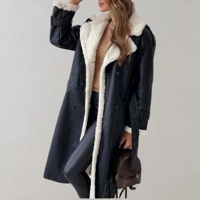 Winter Coat | Fleece Lined | Double Breasted | Long Overcoat Women | Long Winter Coats for Ladies-Grace Aura