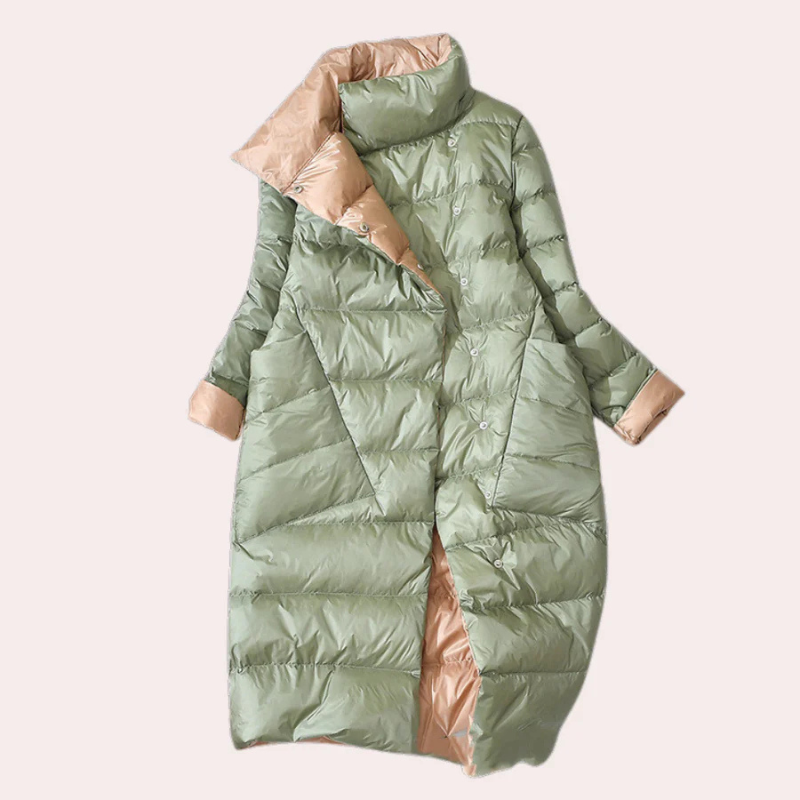 Winter Coat - Warm - Button-Up - Puffer Coats - Long Winter Coat Women-Grace Aura