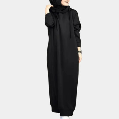 Winter Dress | Loose Fit | Long Sleeve | Maxi Dress | Hoodie Dress-Grace Aura