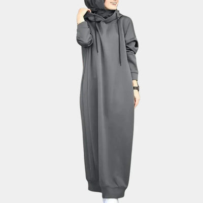 Winter Dress | Loose Fit | Long Sleeve | Maxi Dress | Hoodie Dress-Grace Aura