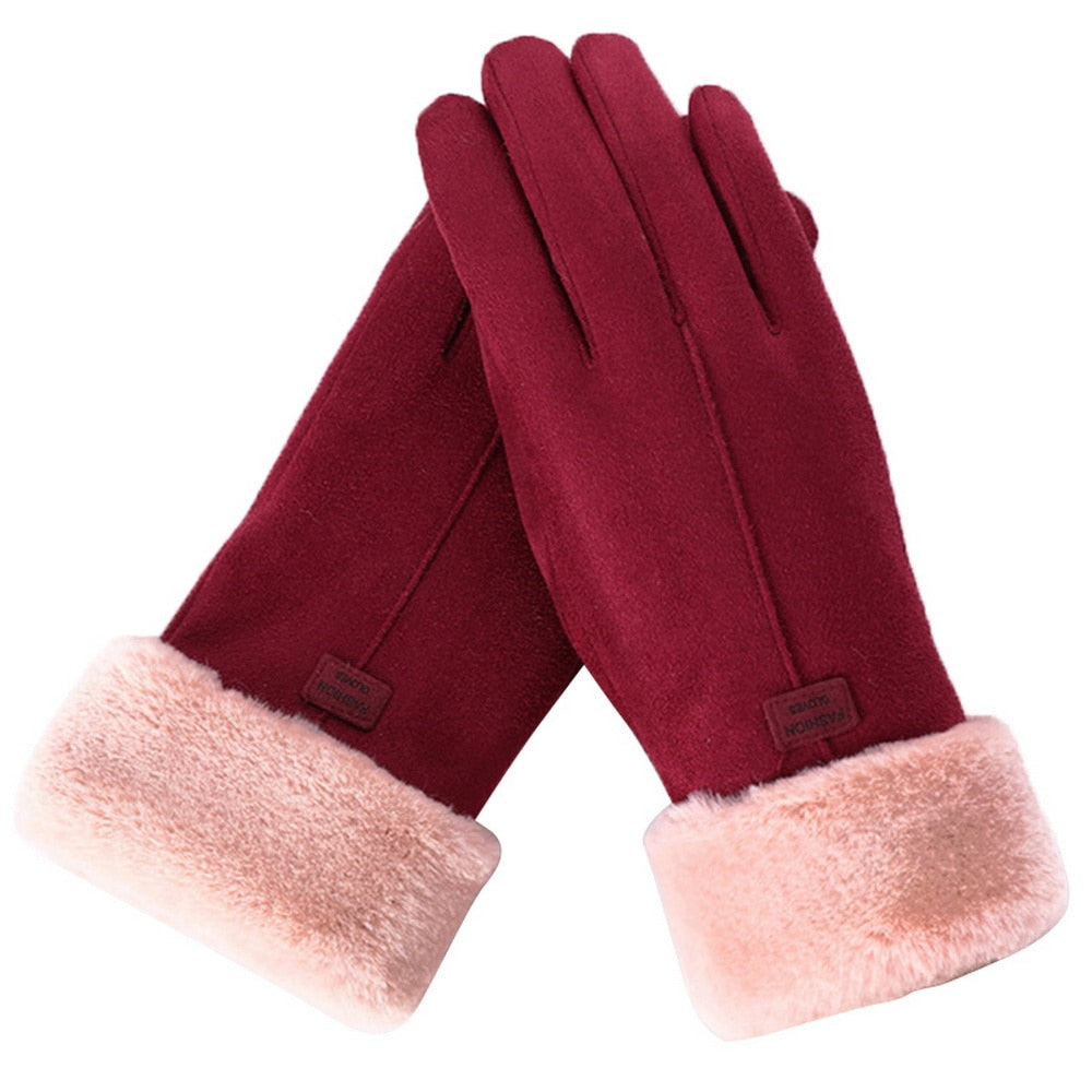 Winter Gloves | Warm | Fur | Thermal Gloves | Women's Gloves-Grace Aura