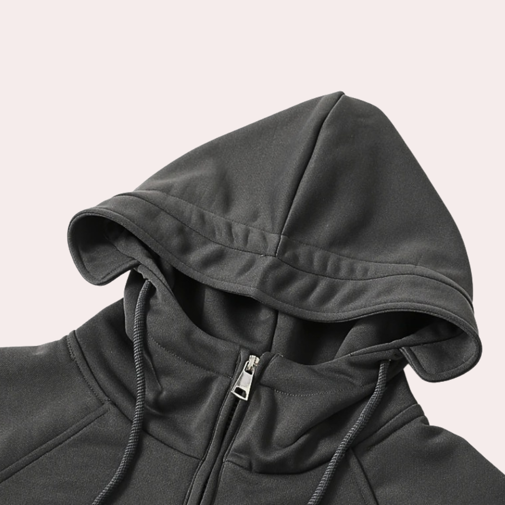 Winter Hoodie - Men's Warm Half-Zip Pullover Cargo Hoodie-Grace Aura