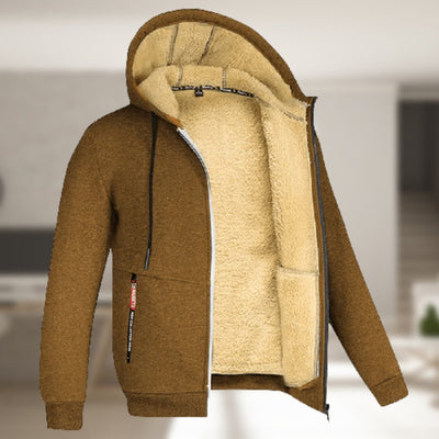 Winter Hoodie | Sherpa Fleece | Zip-Up Hoodie Jacket | Men's Clothing-Grace Aura